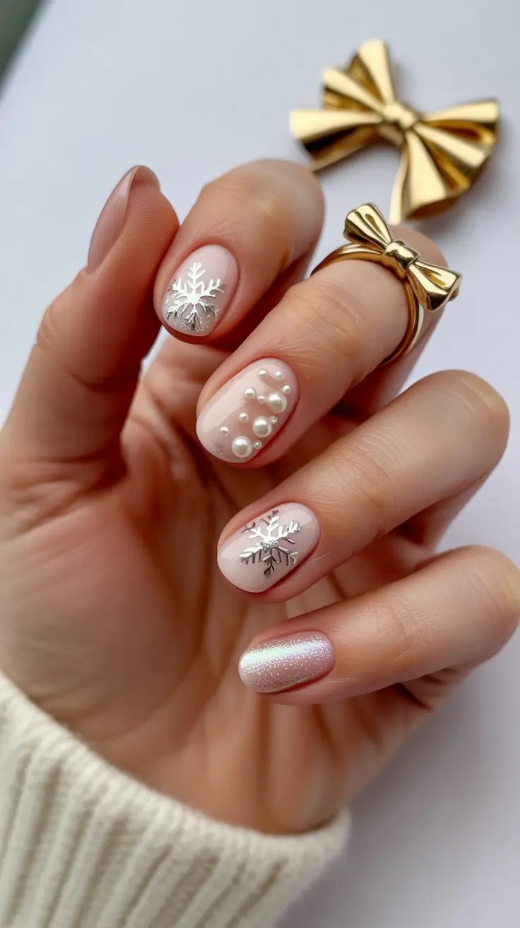 طراحی ناخن ژلی کوتاه برای زمستان 2025-2026 💅
