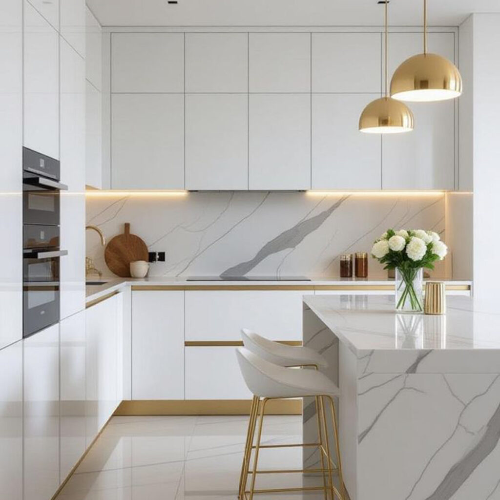 دیزاین کابینت سفید شیک