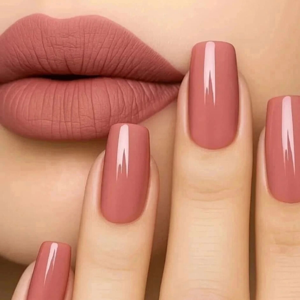 رنگ رژ لب و ناخن کالباسی