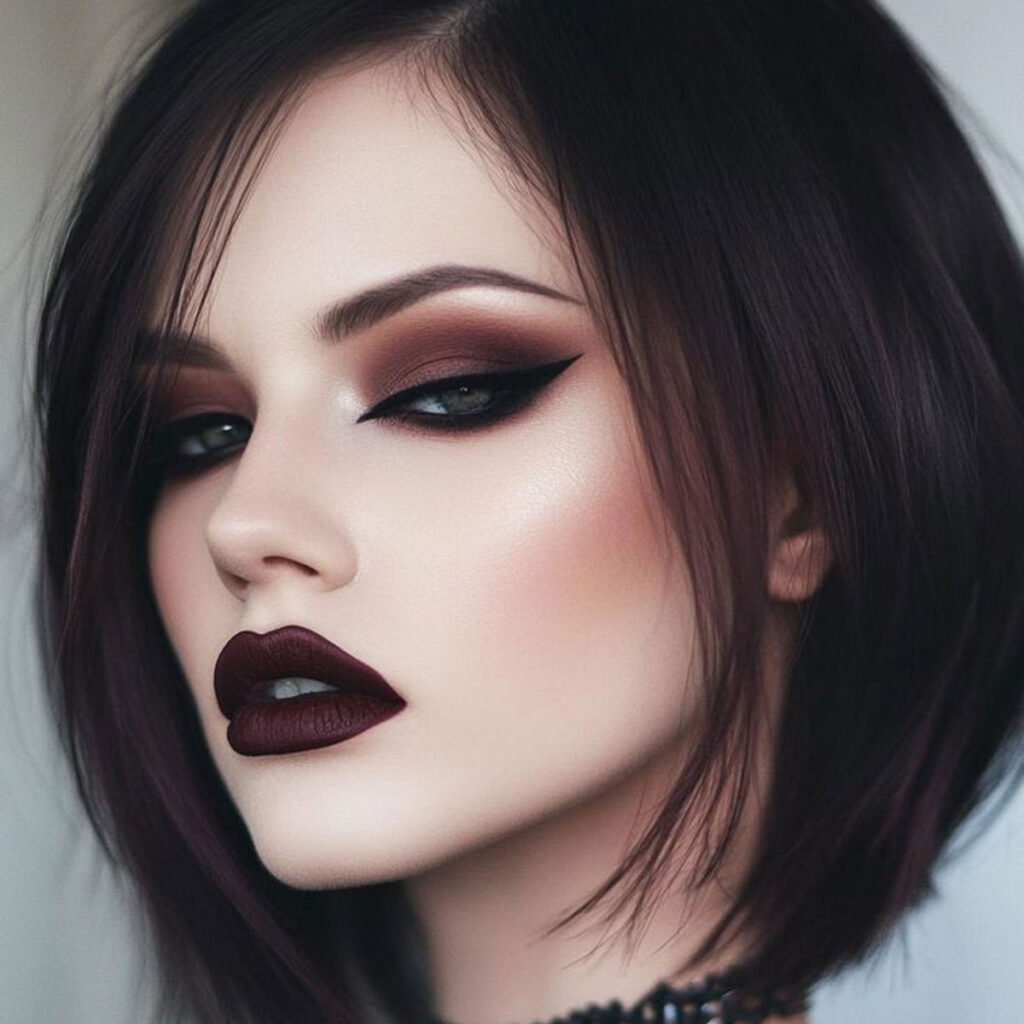 میکاپ خفن با رژ لب مشکی مدرن