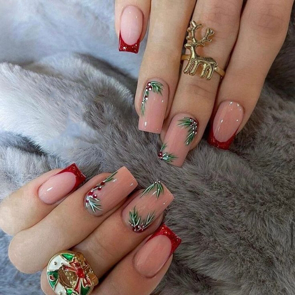 دیزاین ناخن کریسمسی فانتزی