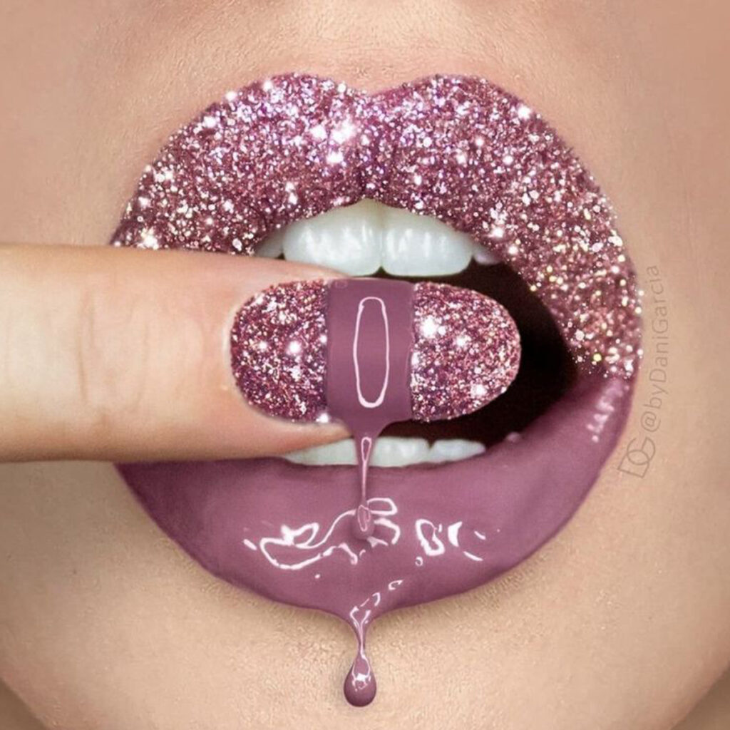 رنگ رژ لب گلیتر جذاب
