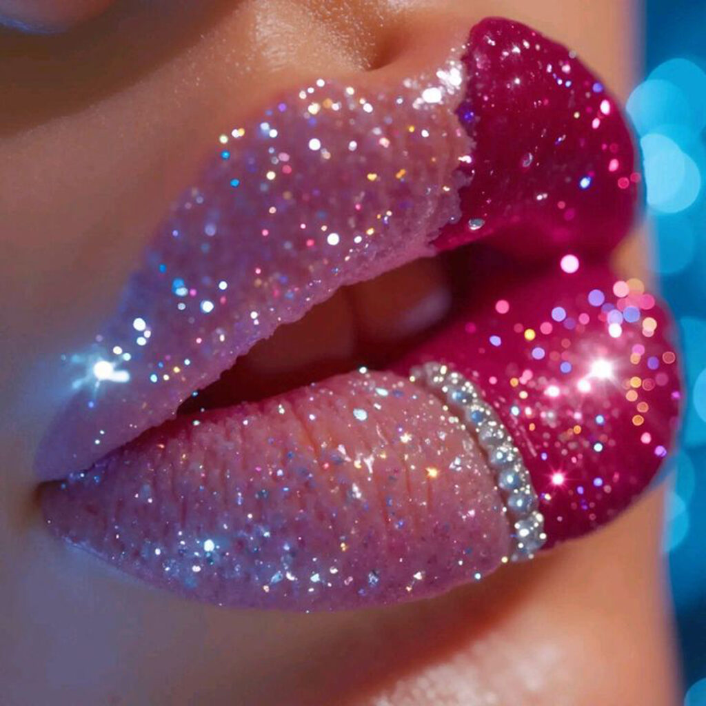 رنگ رژ لب گلیتر شیک