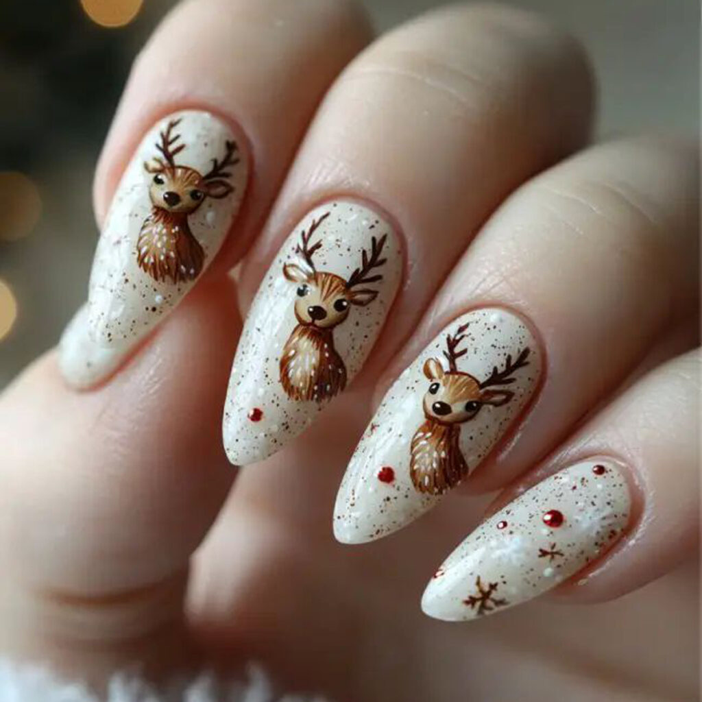 ناخن کریسمس طرح گوزن