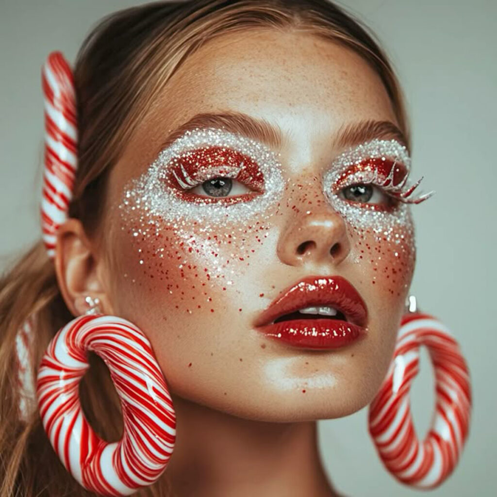 میکاپ کریسمسی زیبا