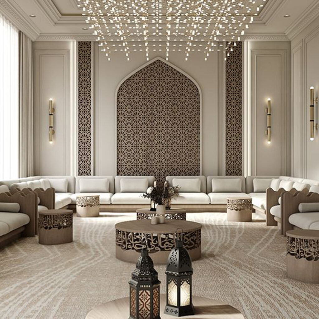 چیدمان پذیرایی عربی شیک