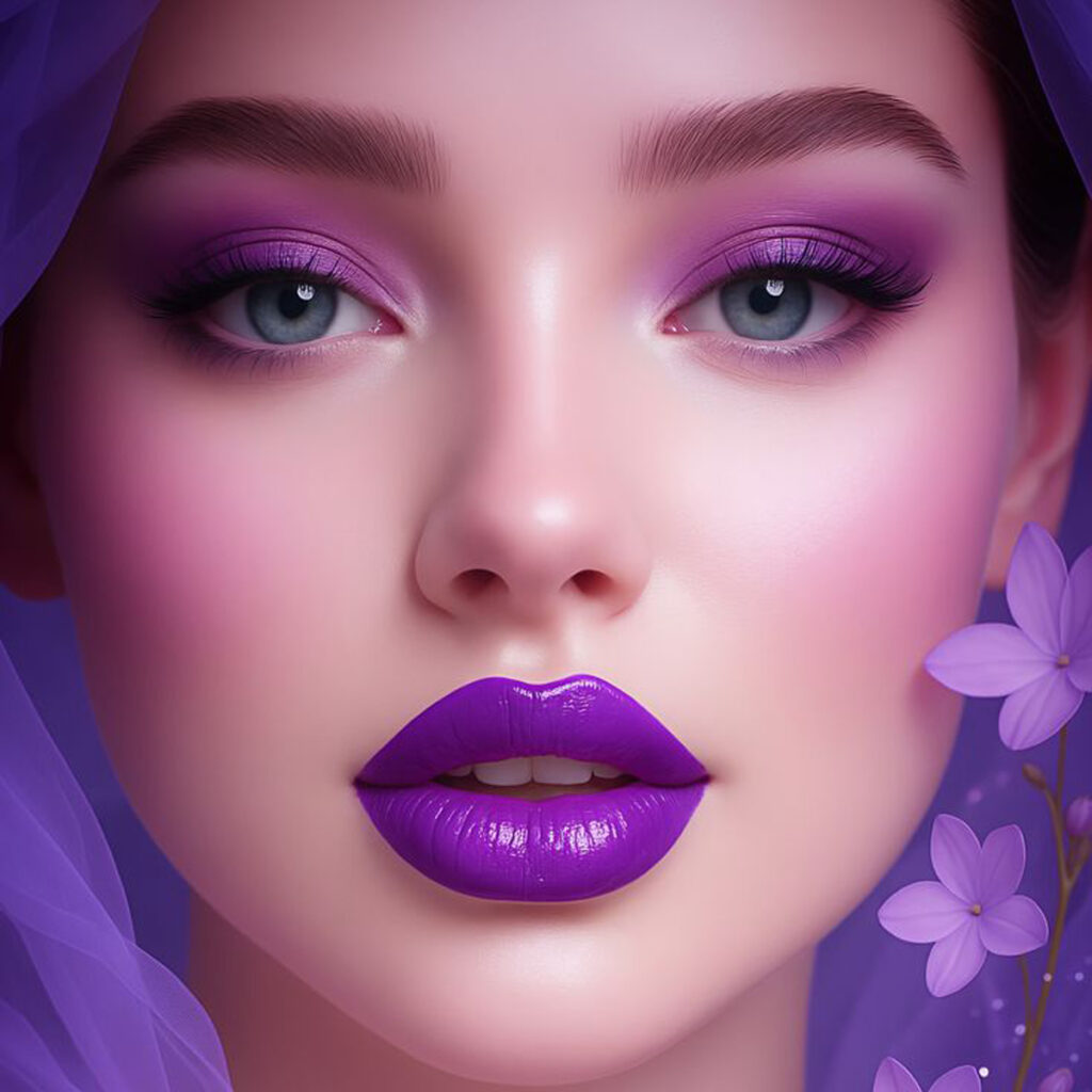 رنگ رژ لب بنفش ترند